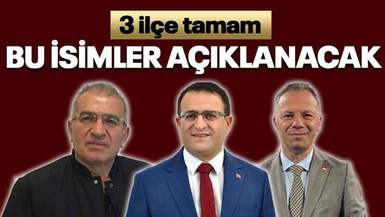 Bu isimler açıklanacak